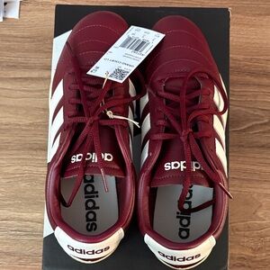 adidas Maroon & White Low-Top Sneakers